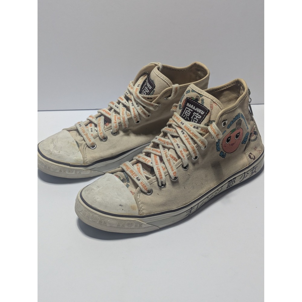 Harajuku Lovers Womens Gwen Stefani Vintage Y2K Canvas High Top Sneakers Tan 9